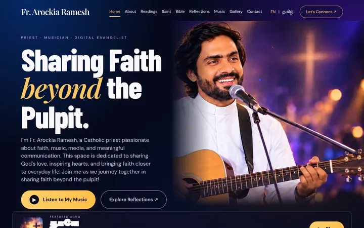 Screenshot of Fr. Arockia Ramesh website