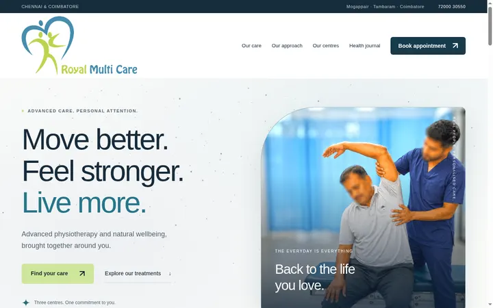 Screenshot of Royal Multi Care website